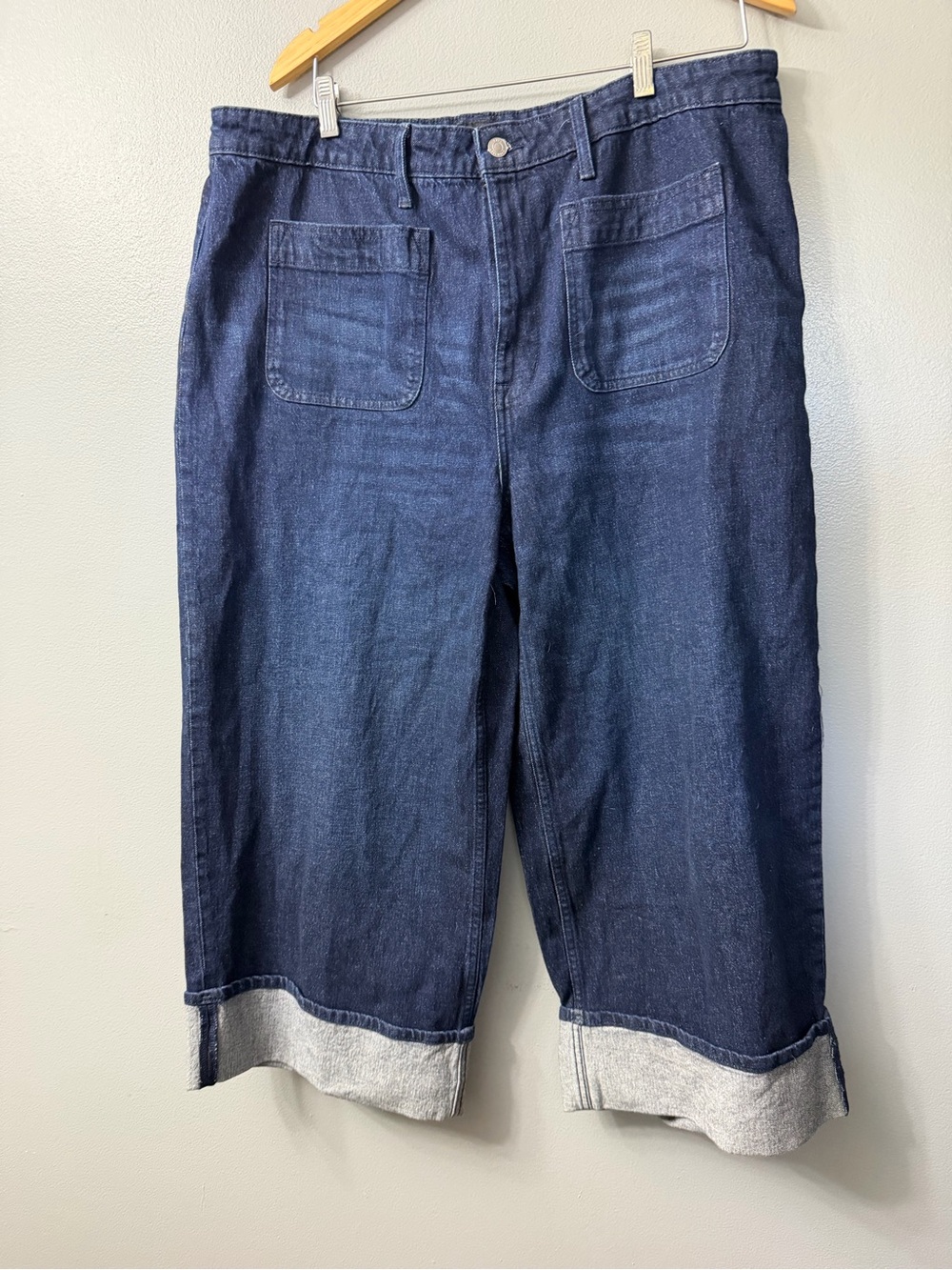 free assembly wide leg, crop cuffed jeans 16